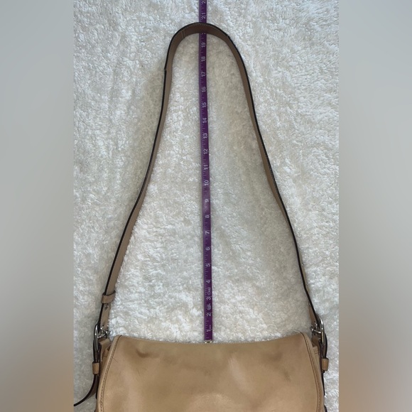 Coach Shoulder Bag Legacy Leather Flap Style F15170 Tan Convertible Cross Body - Picture 9 of 11